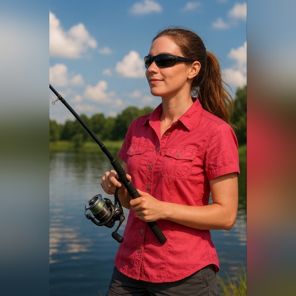 2/$30 HABIT button up Barbiecore Dopamine Fishing Outdoors Hiking (#506) - Picture 1 of 9